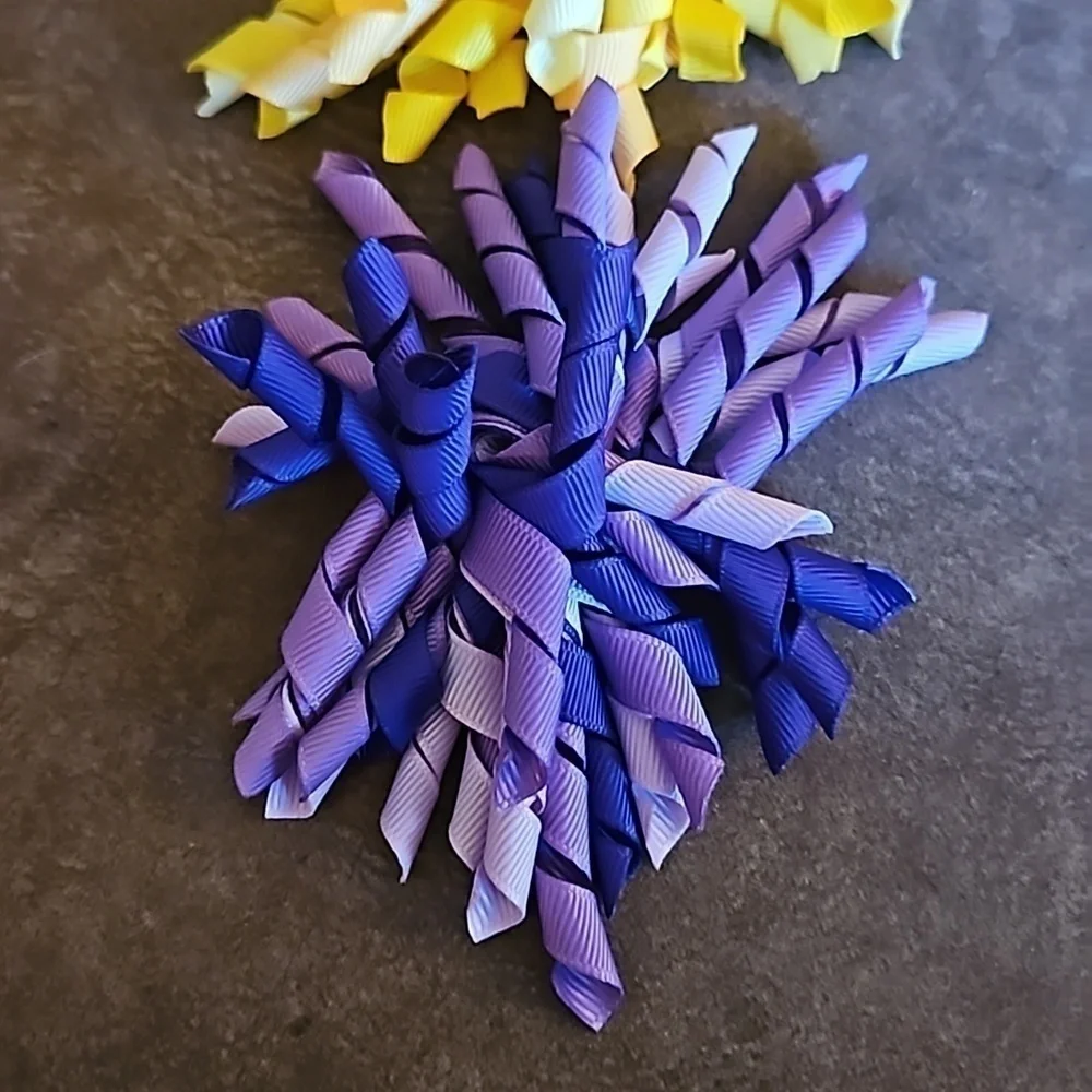 3/$30 Set of Two Curly Ribbon Coquette Hair Bow Clips